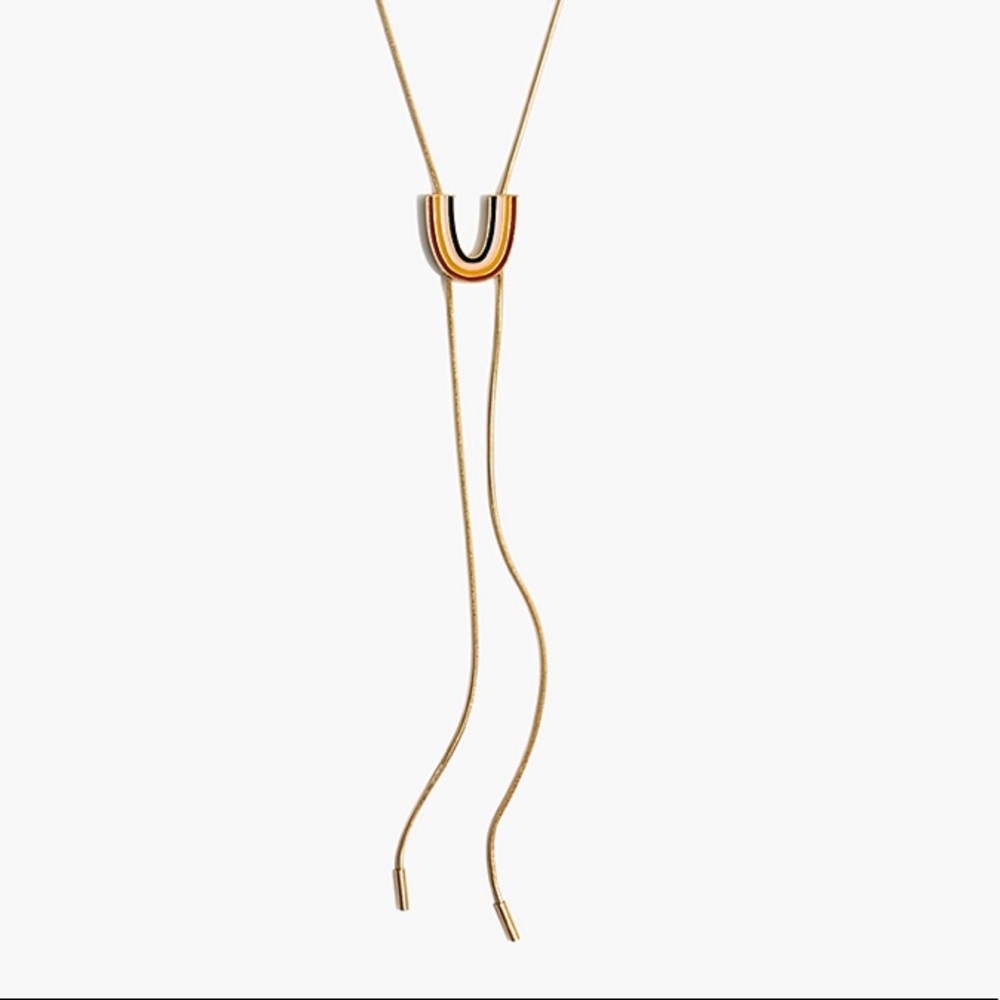 Madewell Enamel Rainbow Bolo Necklace